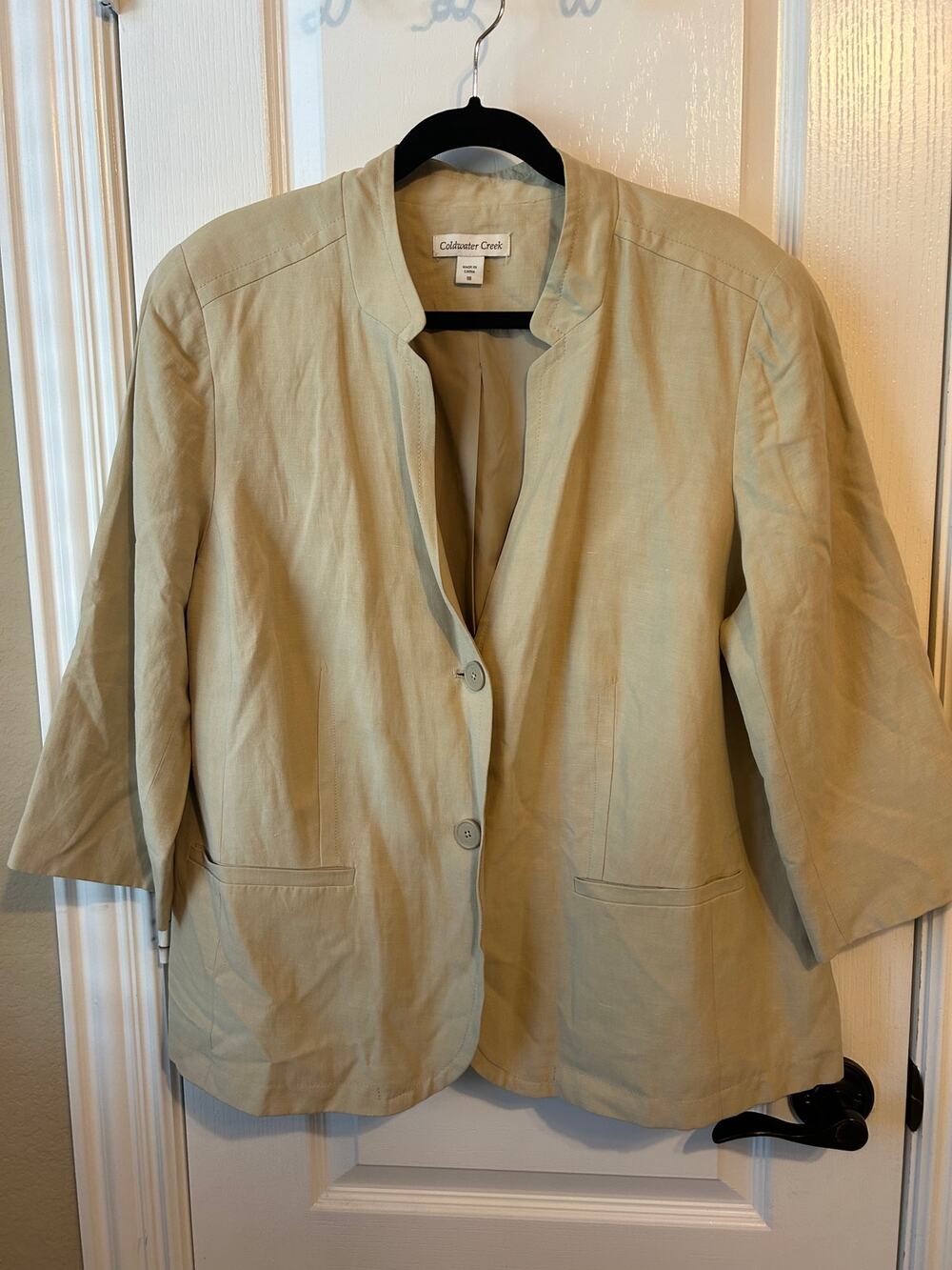 Coldwater Creek Size 18 Linen & Silk Blend Beige Blazer